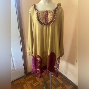 April Cornell Yellow and Red Ruffled Sundress
    used Good 👍🏼